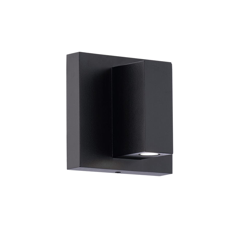 WAC Vue 5in 1Lt LED Indoor/Outdoor Wall Light, Black/Frosted - WS-W230205-CS-BK
