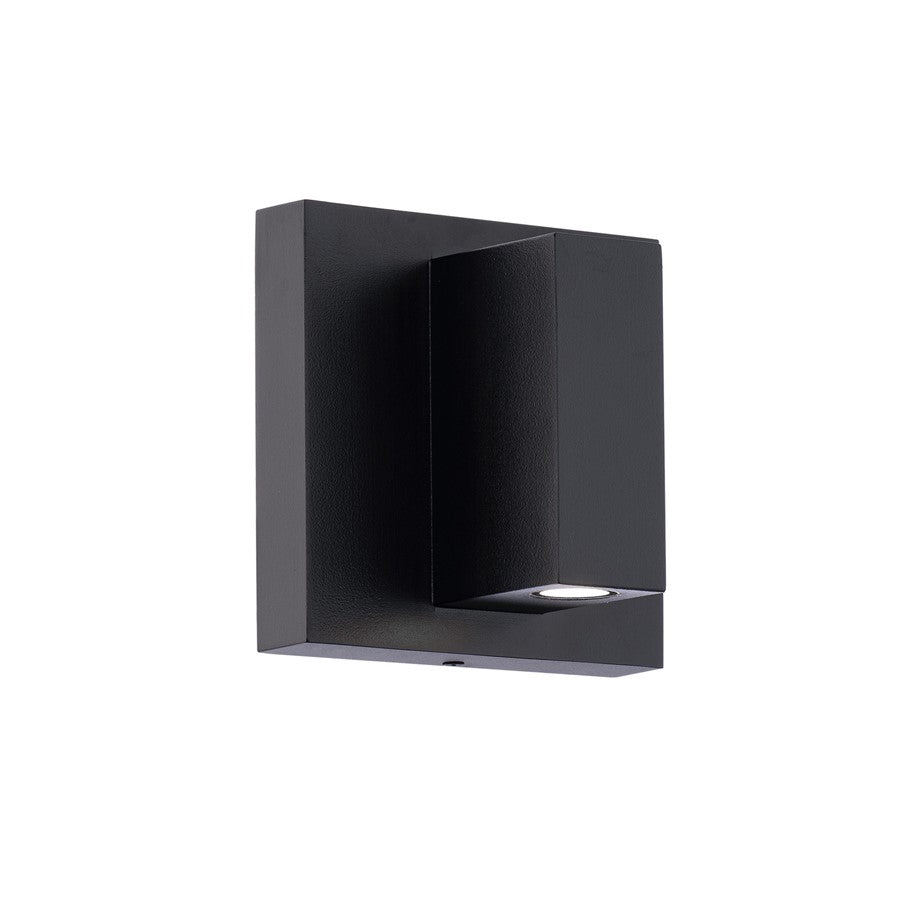 WAC Vue 5in 1Lt LED Indoor/Outdoor Wall Light, Black/Frosted - WS-W230205-CS-BK