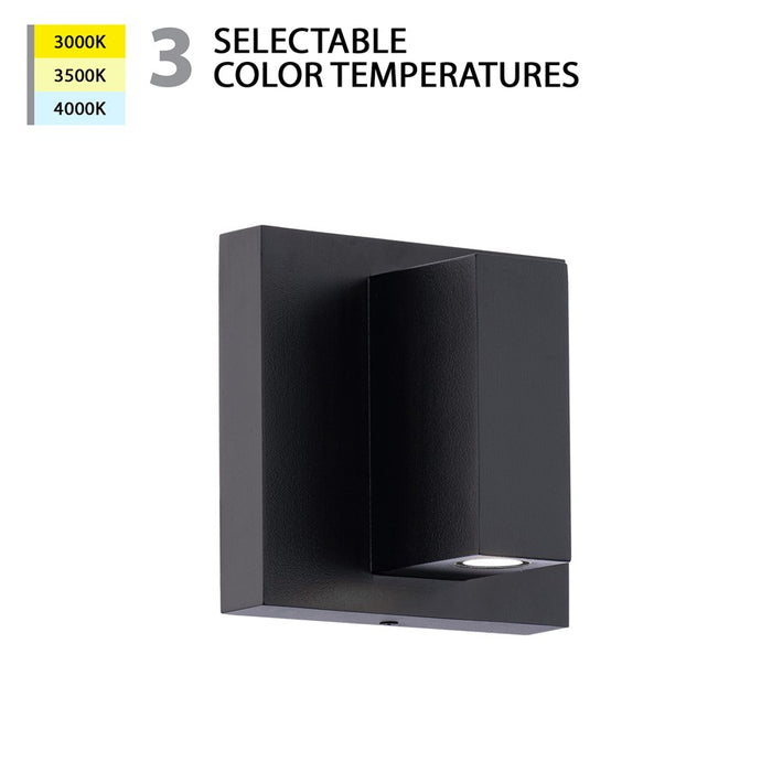 WAC Vue 5in 1Lt LED Indoor/Outdoor Wall Light, Black/Frosted