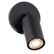 WAC Cylinder 1Lt LED Adjustable Wall Light, Black/White - WS-W230301-30-BK