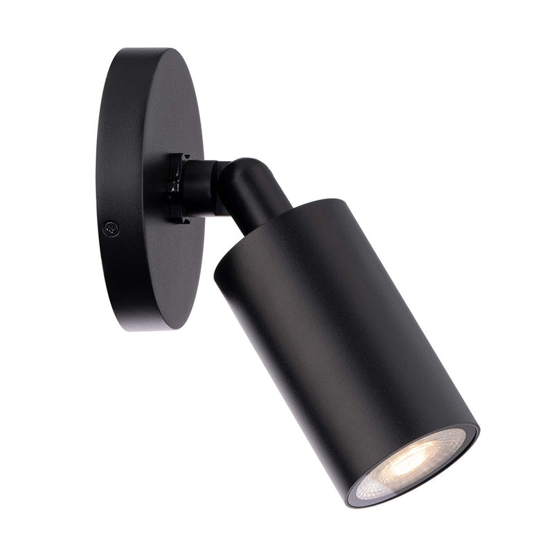 WAC Cylinder 1Lt LED Adjustable Wall Light, Black/White