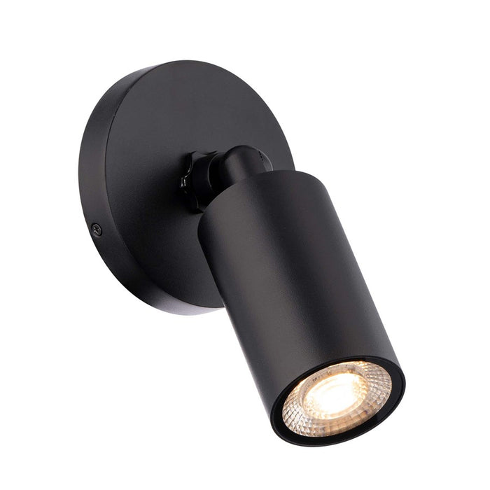 WAC Cylinder 1Lt LED Adjustable Wall Light, Black/White