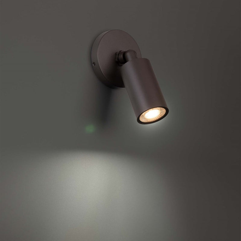 WAC Cylinder 1Lt LED Adjustable Wall Light, Bronze/White