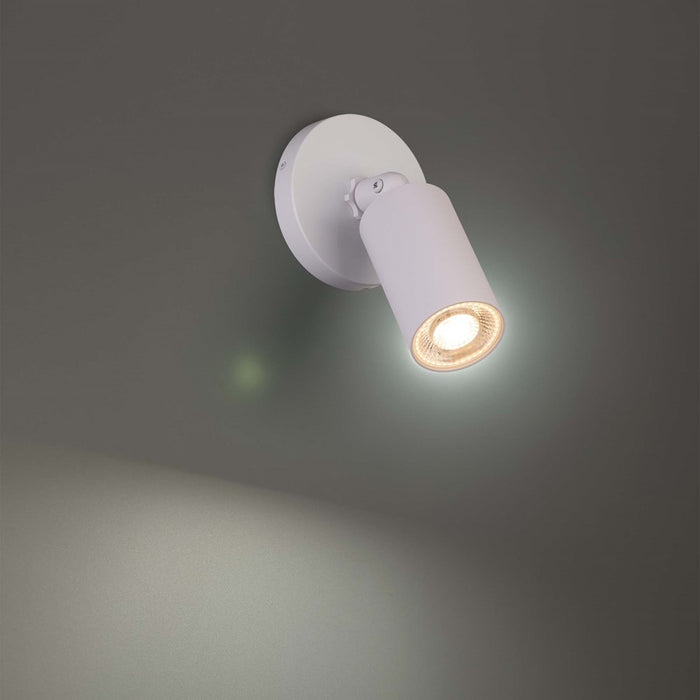 WAC Cylinder 1Lt LED Adjustable Wall Light, White/White