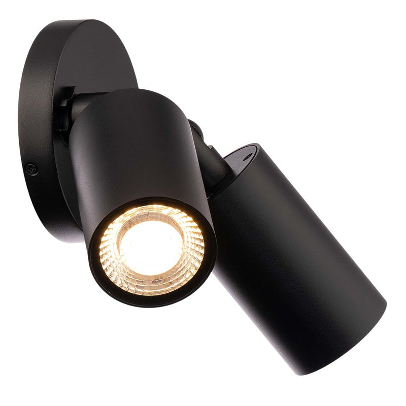 WAC Cylinder 2Lt LED Adjustable Wall Light, Black/White