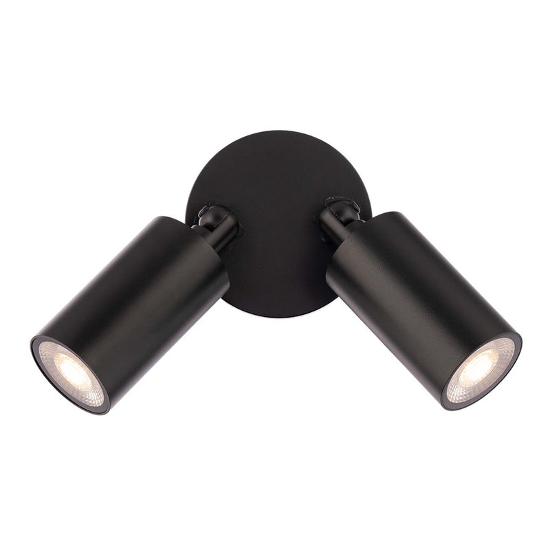 WAC Cylinder 2Lt LED Adjustable Wall Light, Black/White