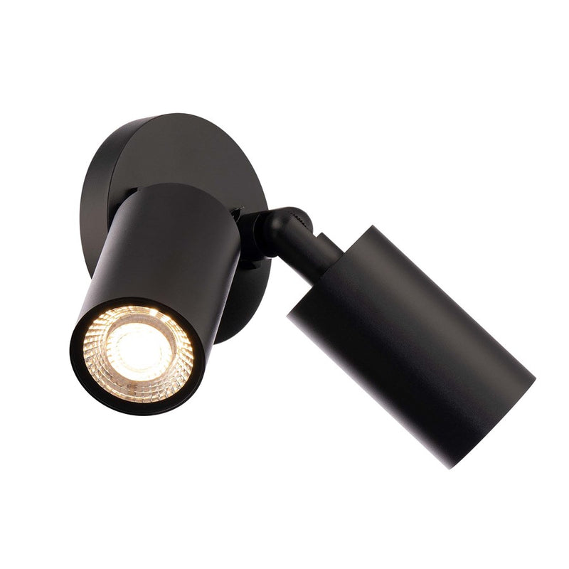 WAC Cylinder 2Lt LED Adjustable Wall Light, Black/White