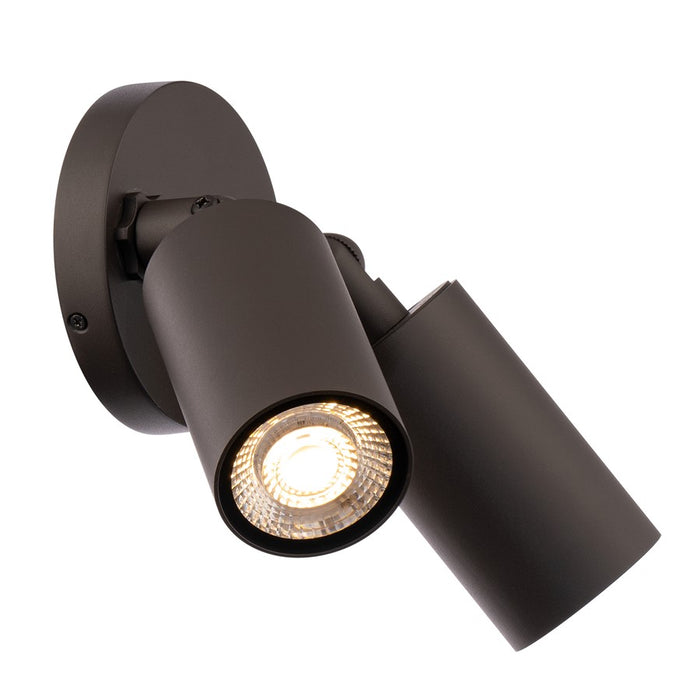 WAC Cylinder 2Lt LED Adjustable Wall Light, Bronze/White