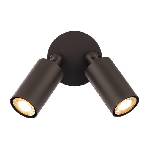WAC Cylinder 2Lt LED Adjustable Wall Light, Bronze/White