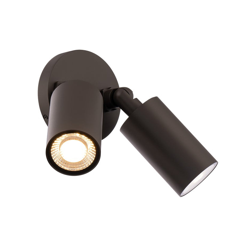 WAC Cylinder 2Lt LED Adjustable Wall Light, Bronze/White