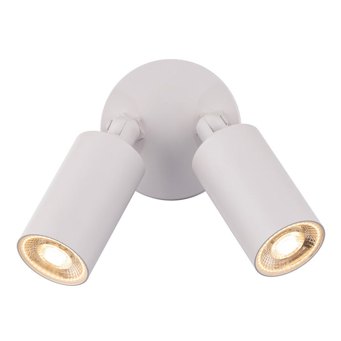 WAC Cylinder 2Lt LED Adjustable Wall Light, White/White