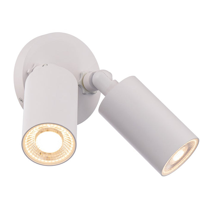 WAC Cylinder 2Lt LED Adjustable Wall Light, White/White