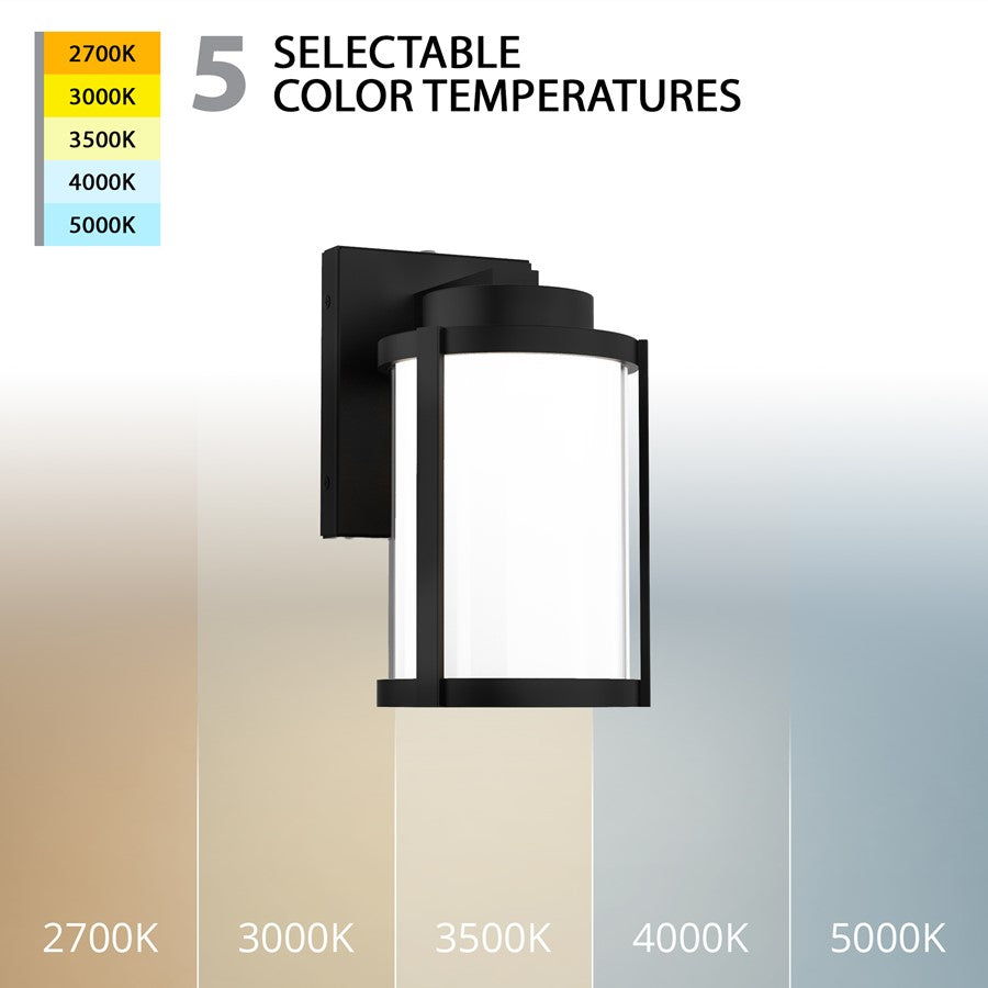 WAC Lantern 1Lt LED 10" Outdoor Wall Light, Black/Clear/Frost