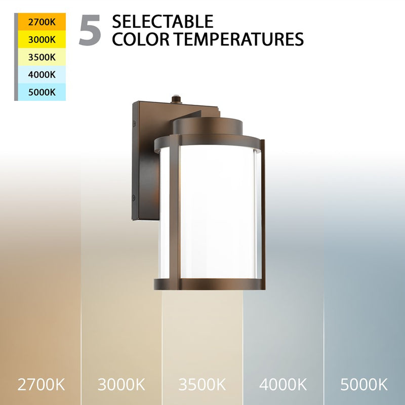 WAC Lantern 1Lt LED 10" Outdoor Wall Light, BZ/Clear/Frost