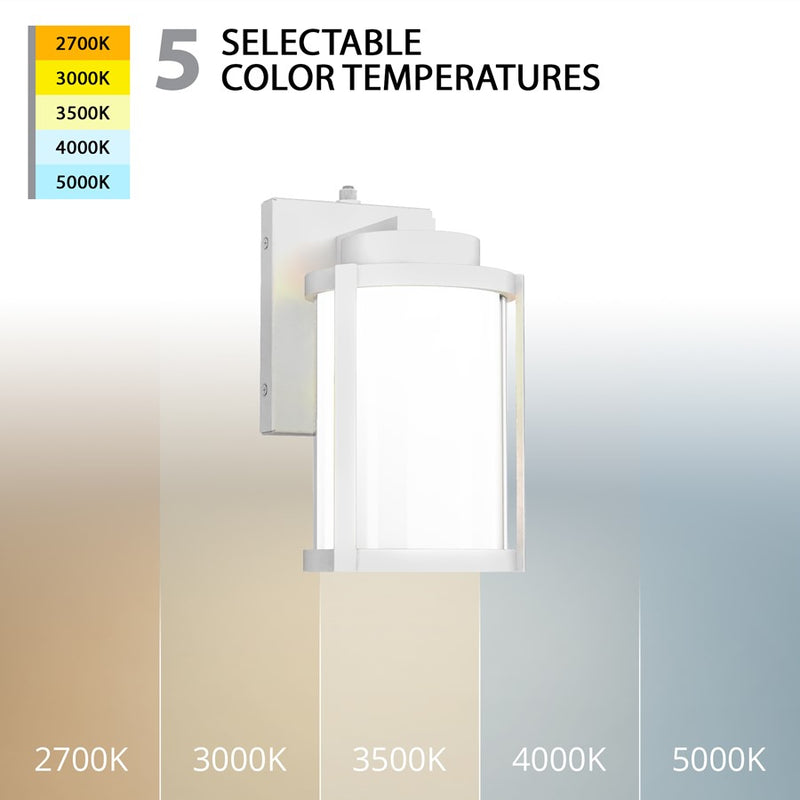 WAC Lantern 1Lt LED 10" Outdoor Wall Light, WH/Clear/Frost