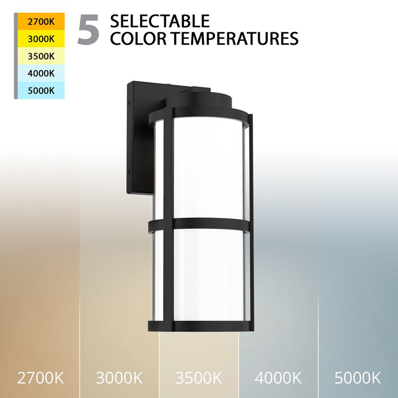 WAC Lantern 1Lt LED 14" Outdoor Wall Light, Black/Clear/Frost