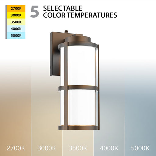 WAC Lantern 1Lt LED 14" Outdoor Wall Light, BZ/Clear/Frost