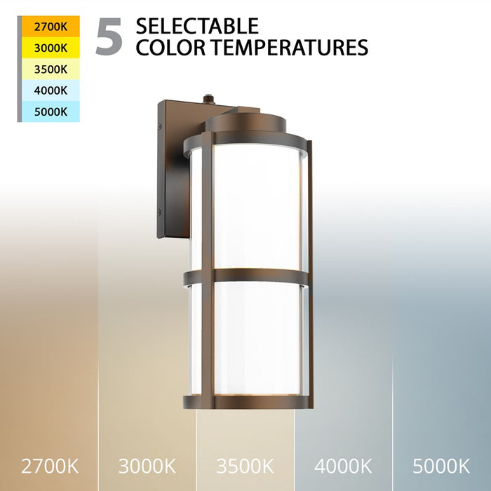 WAC Lantern 1Lt LED 14" Outdoor Wall Light, BZ/Clear/Frost