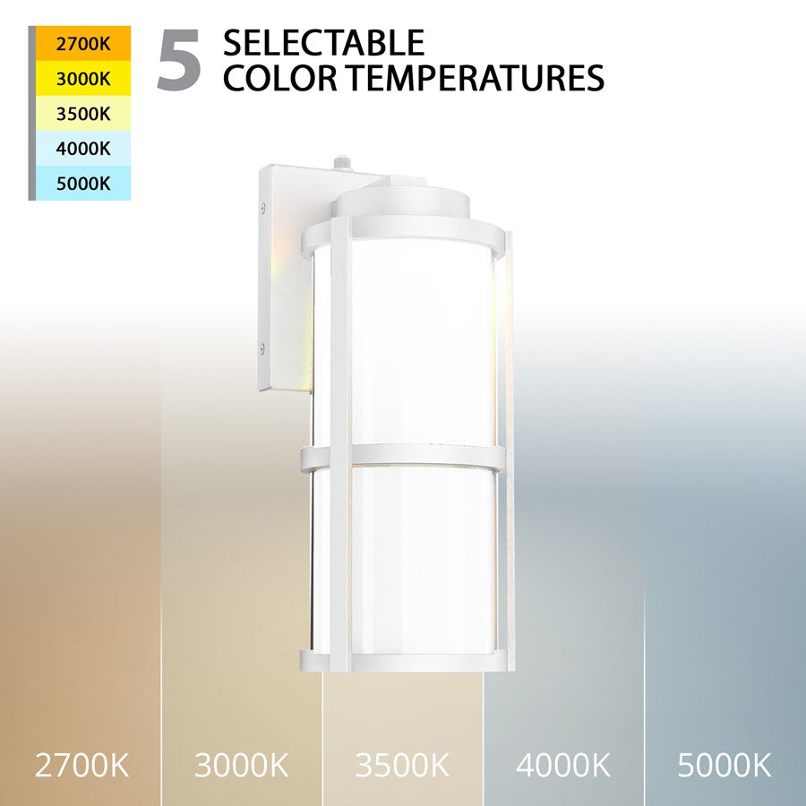 WAC Lantern 1Lt LED 14" Outdoor Wall Light, WH/Clear/Frost