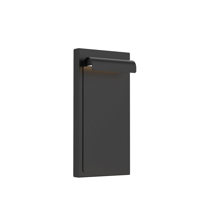 WAC Cap 1Lt LED 12" Outdoor Wall Light, Black/Frosted - WS-W250212-CS-BK