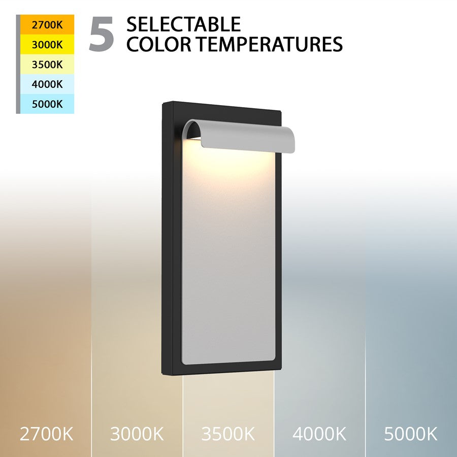 WAC Cap LED 12" Outdoor Wall Light, Graphite Black/Frost