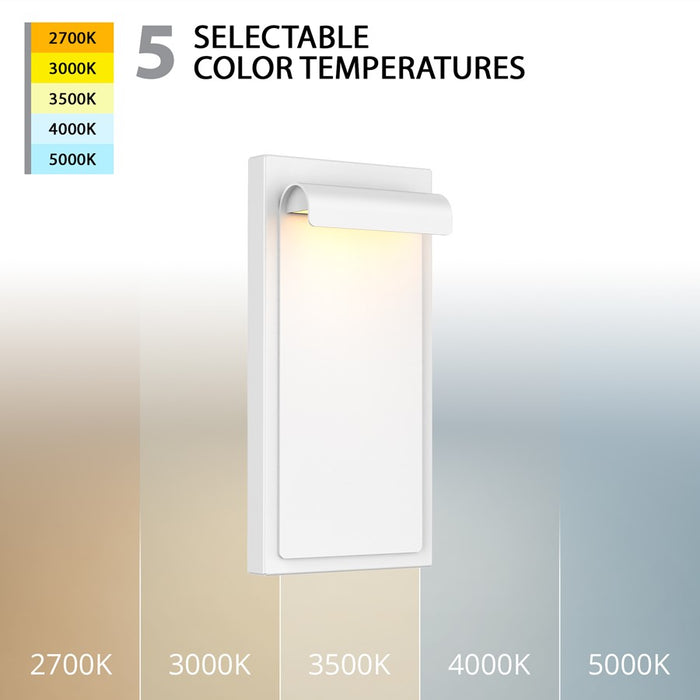 WAC Cap 1Lt LED 12" Outdoor Wall Light, White/Frosted