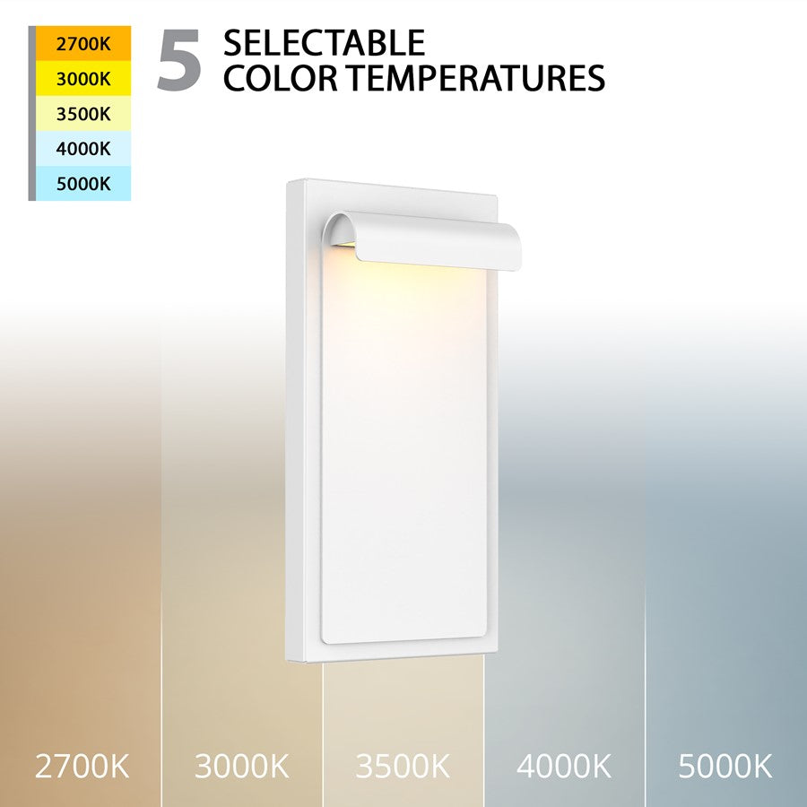 WAC Cap 1Lt LED 12" Outdoor Wall Light, White/Frosted