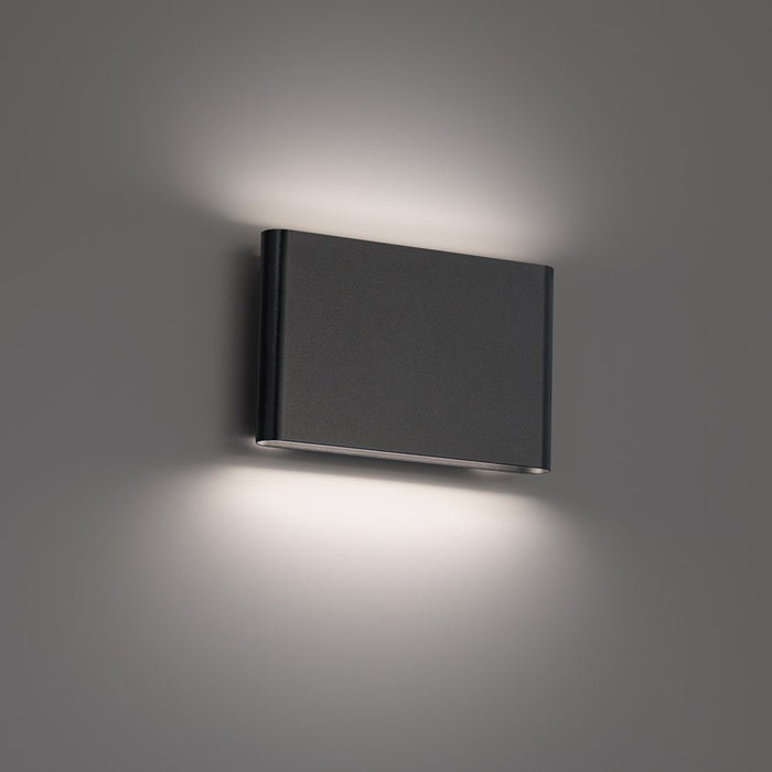 WAC Tablet 2Lt LED Outdoor Wall Light, Black/Frosted