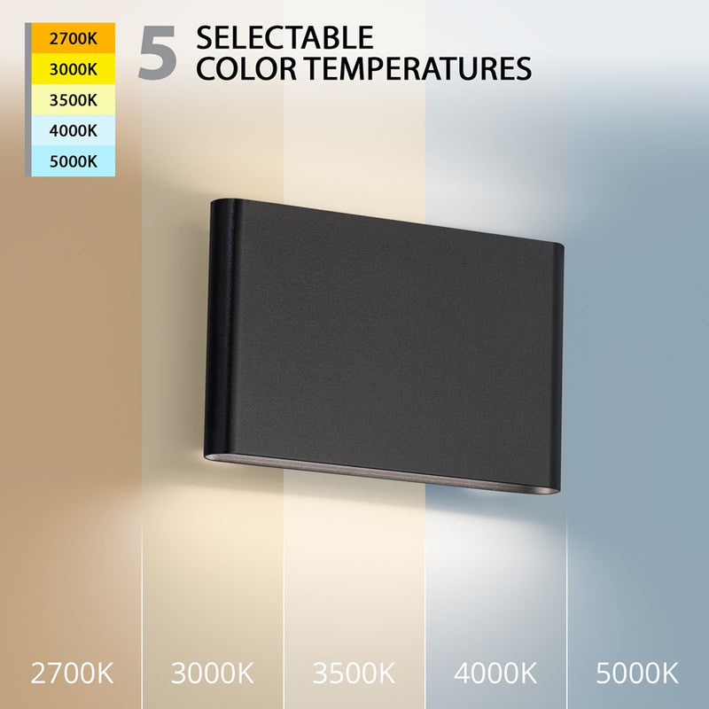 WAC Tablet 2Lt LED Outdoor Wall Light, Black/Frosted