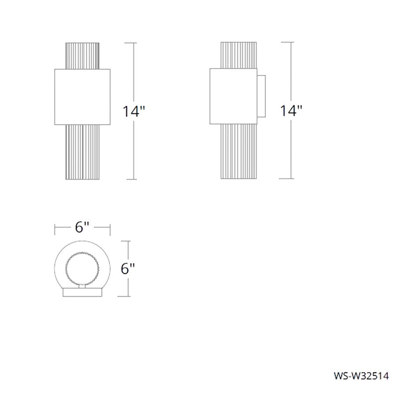 dweLED Piston 1 Light 14" Outdoor Wall Light/4000K, Black