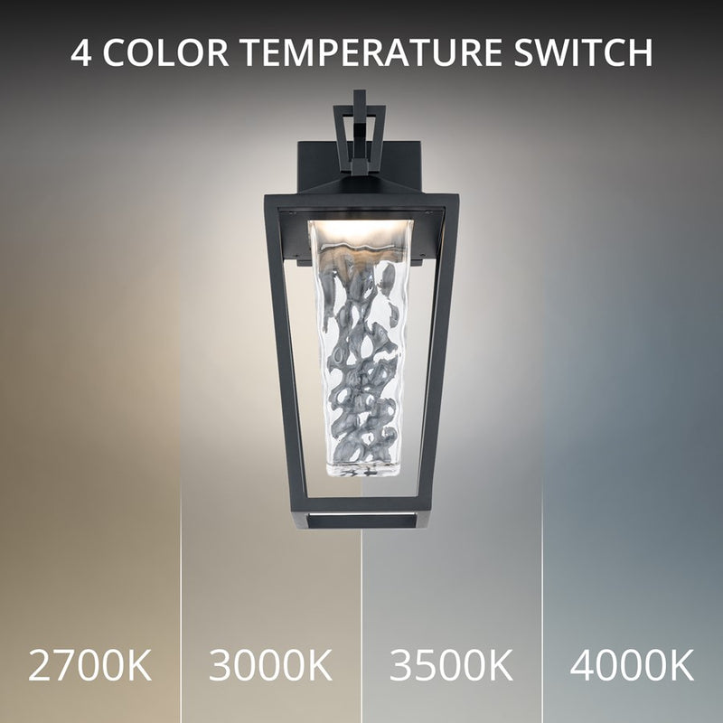 dweLED Manchester 1Lt 16" Outdoor Wall/3500K, Black/Clear