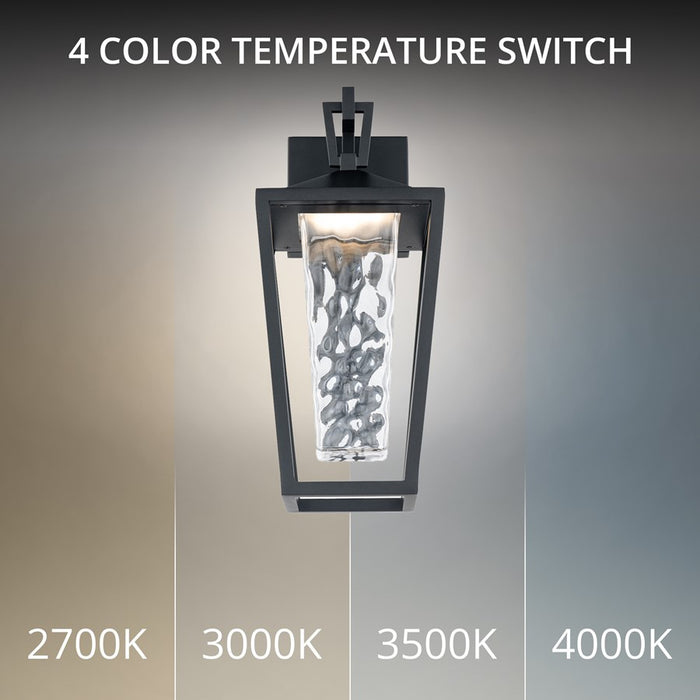 dweLED Manchester 1Lt 16" Outdoor Wall/3500K, Black/Clear