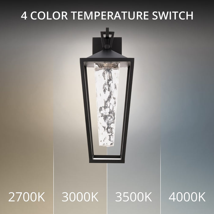 dweLED Manchester 1Lt 25" Outdoor Wall/3000K, Black/Clear