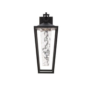dweLED Manchester 1Lt 25" Outdoor Wall/3500K, Black/Clear - WS-W33525-35-BK