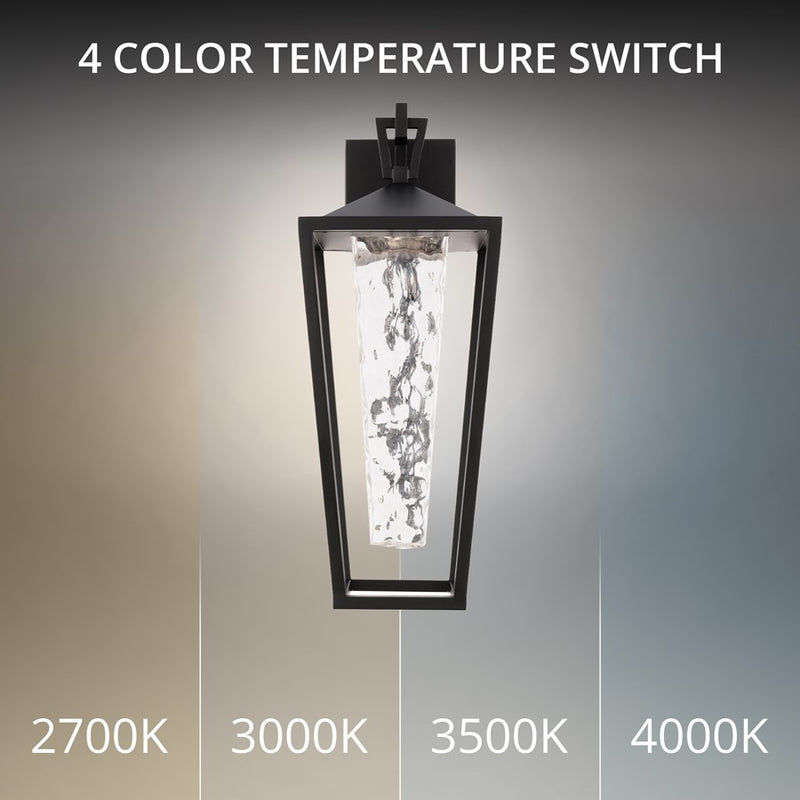 dweLED Manchester 1Lt 25" Outdoor Wall/3500K, Black/Clear