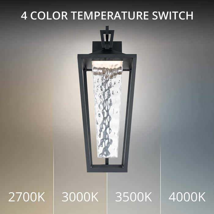 dweLED Manchester 1Lt 34" Outdoor Wall/2700K, Black/Clear