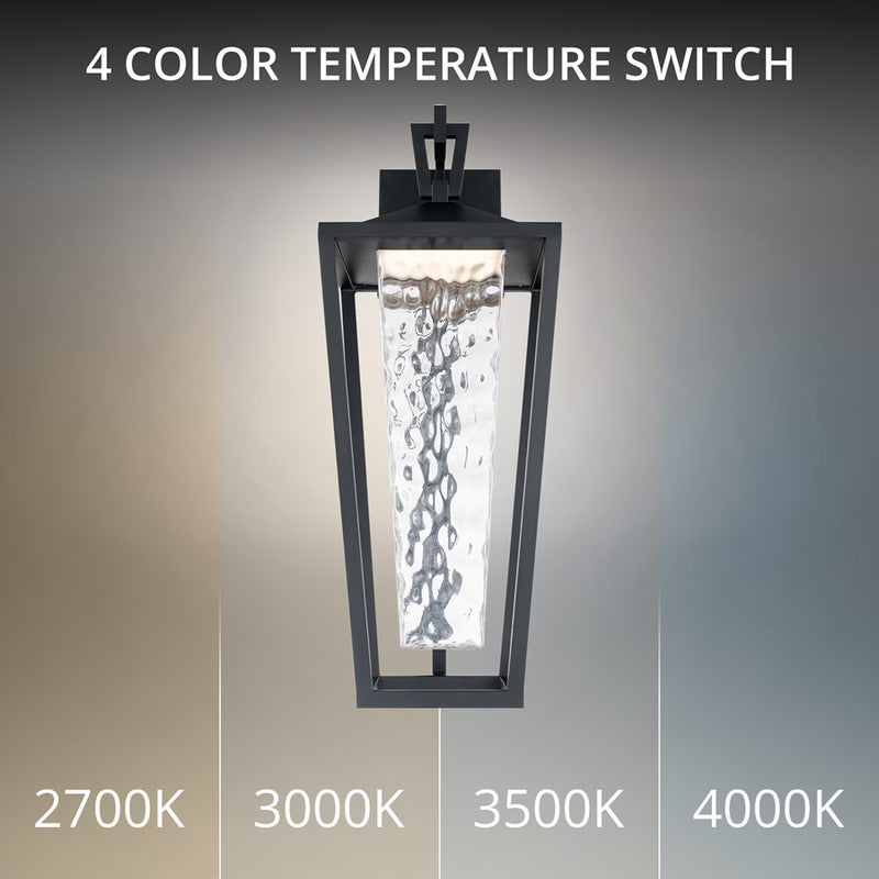 dweLED Manchester 1Lt 34" Outdoor Wall/3000K, Black/Clear