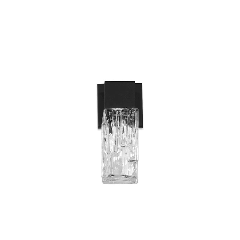 dweLED Nord 12" LED 2 Light In/Out Wall Light 3000K, Black/Clear