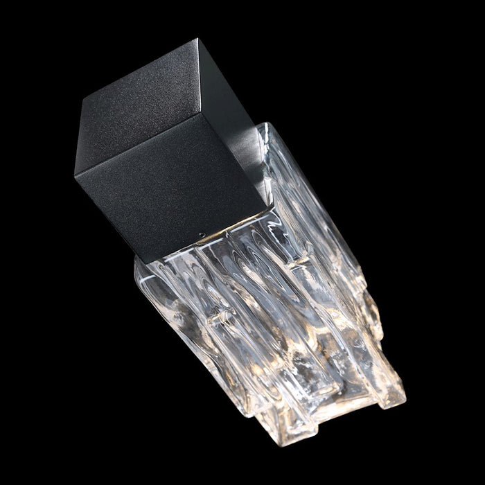 dweLED Nord 12" LED 2 Light In/Out Wall Light 3000K, Black/Clear