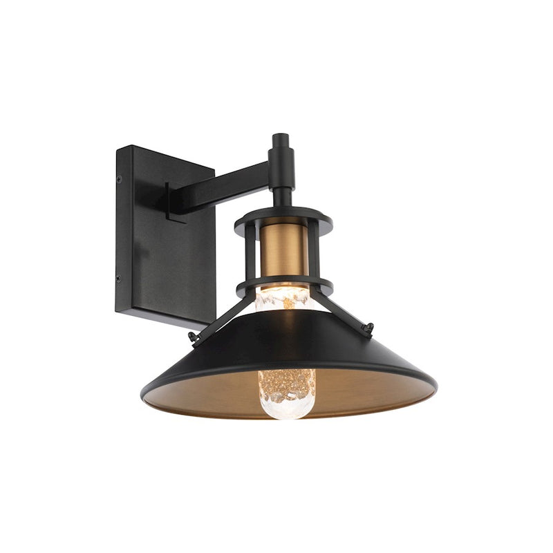 dweLED Sleepless LED 1 Light In/Out Wall, Black/Brass/Clear -