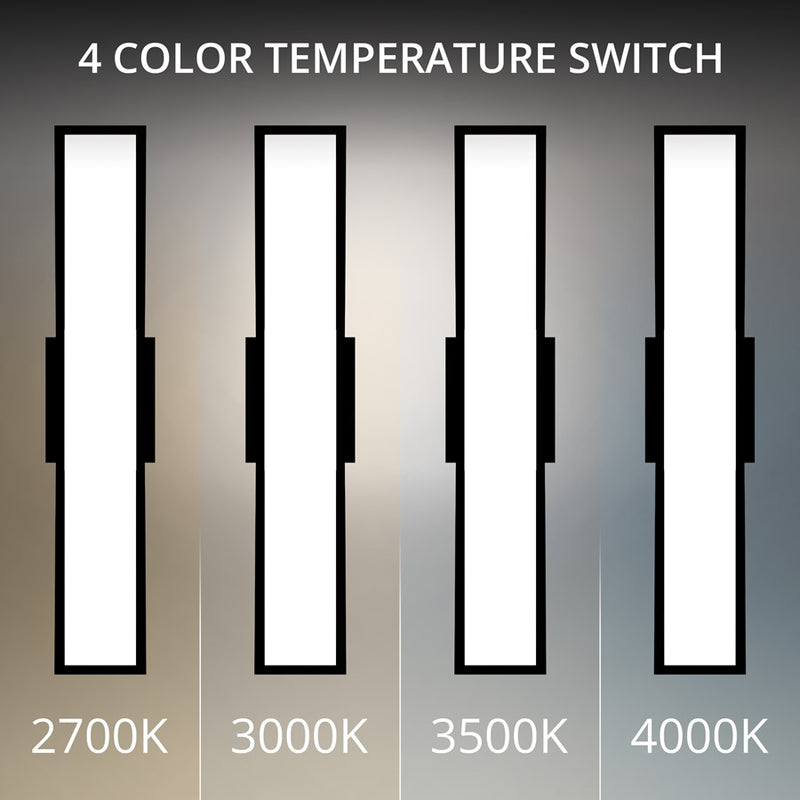 dweLED Jordan 1Lt 24" Outdoor Wall Light/2700K, BK/WH Opaque
