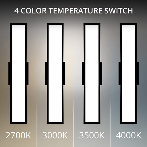 dweLED Jordan 1Lt 24" Outdoor Wall Light/2700K, BK/WH Opaque