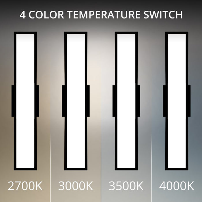 dweLED Jordan 1Lt 24" Outdoor Wall Light/3000K, BK/WH Opaque