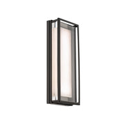 dweLED Beech 1 Light 16" Outdoor Wall Light/2700K, Black/Clear - WS-W89516-27-BK