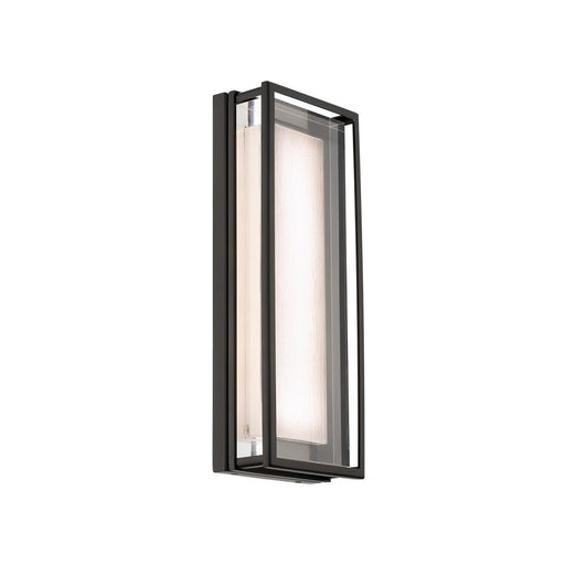 dweLED Beech 1 Light 16" Outdoor Wall Light/3000K, Black/Clear - WS-W89516-30-BK