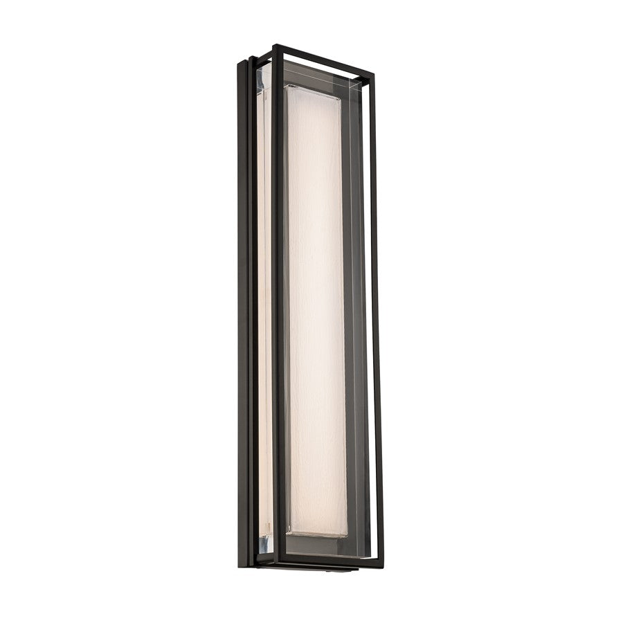 dweLED Beech 1 Light 24" Outdoor Wall Light/3000K, Black/Clear - WS-W89524-30-BK