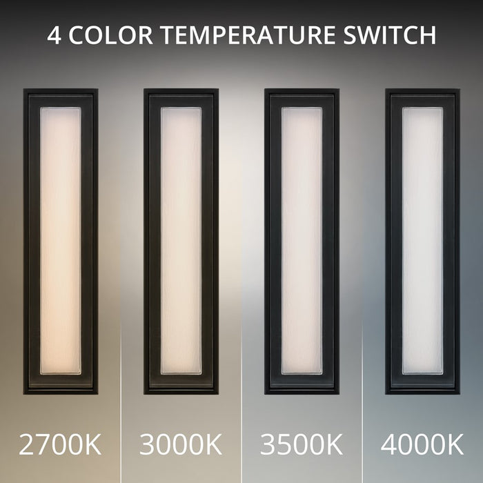 dweLED Beech 1 Light 24" Outdoor Wall Light/3500K, Black/Clear