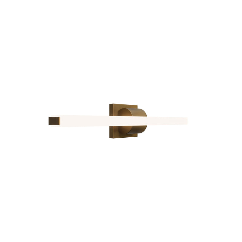 WAC Lighting Flatte 24in 1-Light Bath Vanity/Wall Light | Contemporary Aged Brass Aluminum and Frosted Acrylic | Bathroom Vanity & | Model WS103624-AB