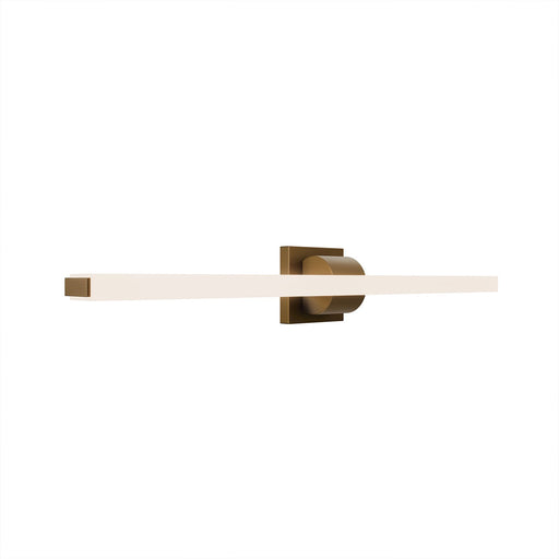 WAC Lighting Flatte 34in 1-Light Bathroom Vanity Light | Contemporary Aged Brass Aluminum and Frosted Acrylic | Bathroom Vanity | 34 x | Model WS103634-AB