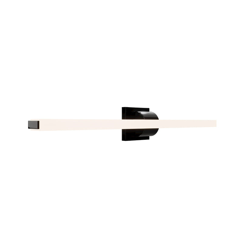 WAC dweLED Flatte 34in 1-Light Bath Vanity Light | Contemporary Black Chrome Aluminum and Frosted Acrylic | Bathroom Vanity & Hallway | Model WS103634-BC